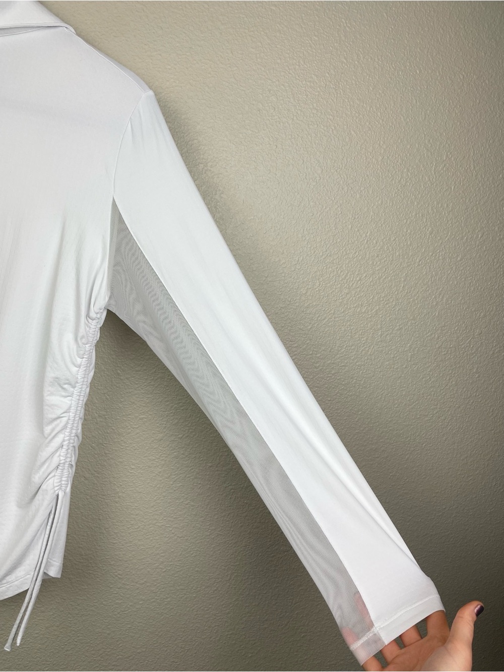IBKUL Women's Large White Adjustable Long Sleeve Quarter Zip Polo Top UPF 50+ - Picture 15 of 15